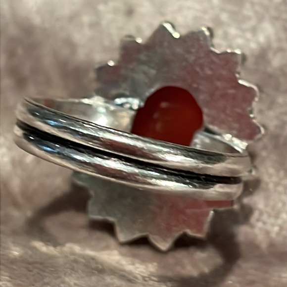 Carnelian Silver Oval Ring Size 8 - Picture 4 of 5
